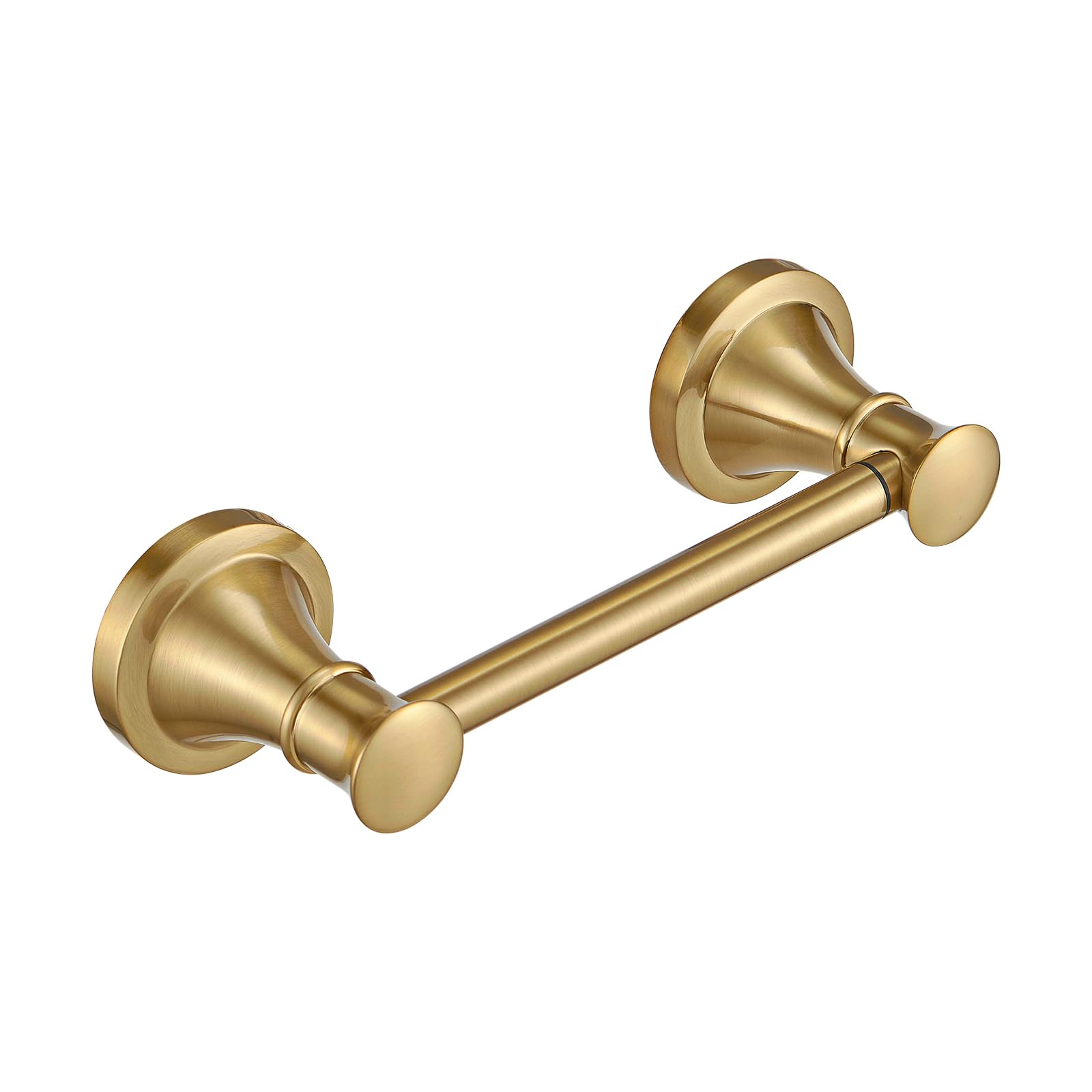 Rumose Toilet Paper Roll Holder Bathroom Flexible Pivoting Tissue Handle On Wall Mounted Brushed Gold Rustproof Toilet Tissue Ro