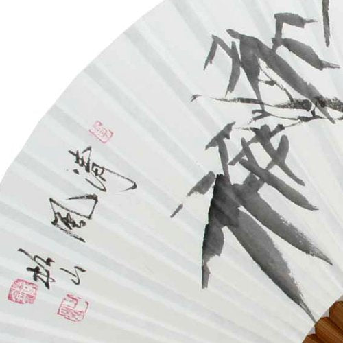 Hand Painted Folding Painting Korean Mulberry Rice White Paper Bamboo Art Wooden Asian Oriental Wall Deco Handheld Decorative Fa