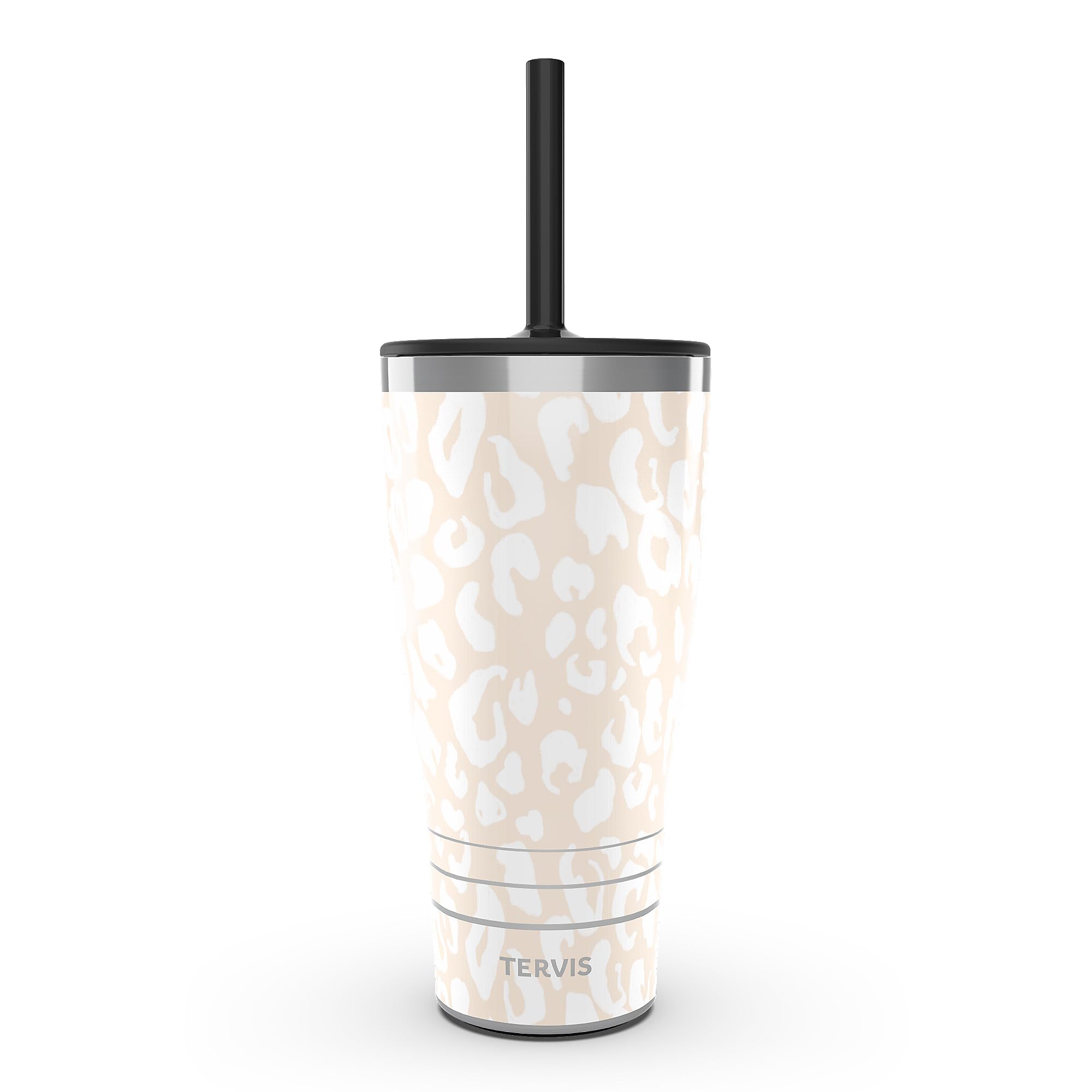 Tervis Traveler Leopard Collection Triple Walled Insulated Tumbler Travel Cup Keeps Drinks Cold & Hot, 30oz with Straw Lid, Fros