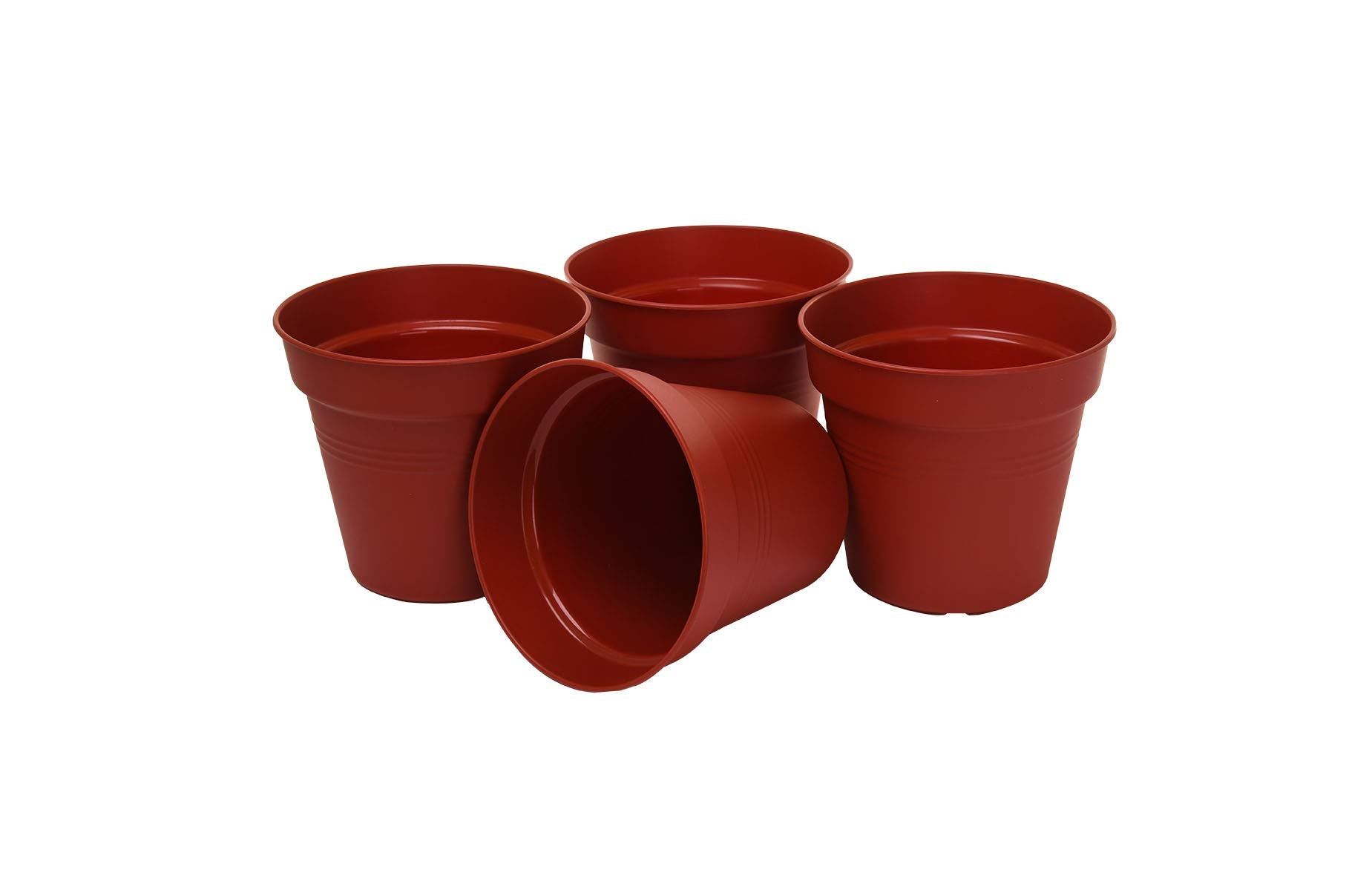 Mintra Home Garden Pots 4Pk (Burgundy, 13Cm Diameter (5In))