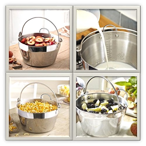 Jam Making Maslin Pan Stainless Steel Preserve Pot & Handle Bucket,Camping Pan (4.5L-4.5Qt)