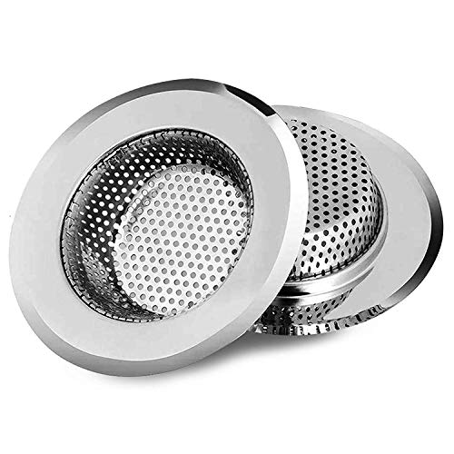Kitchen Sink Strainer Stainless Steel Sink Strainer With Large Wide Rim 4.5'' For Mesh Sink Strainer, Large (Pack Of 2)