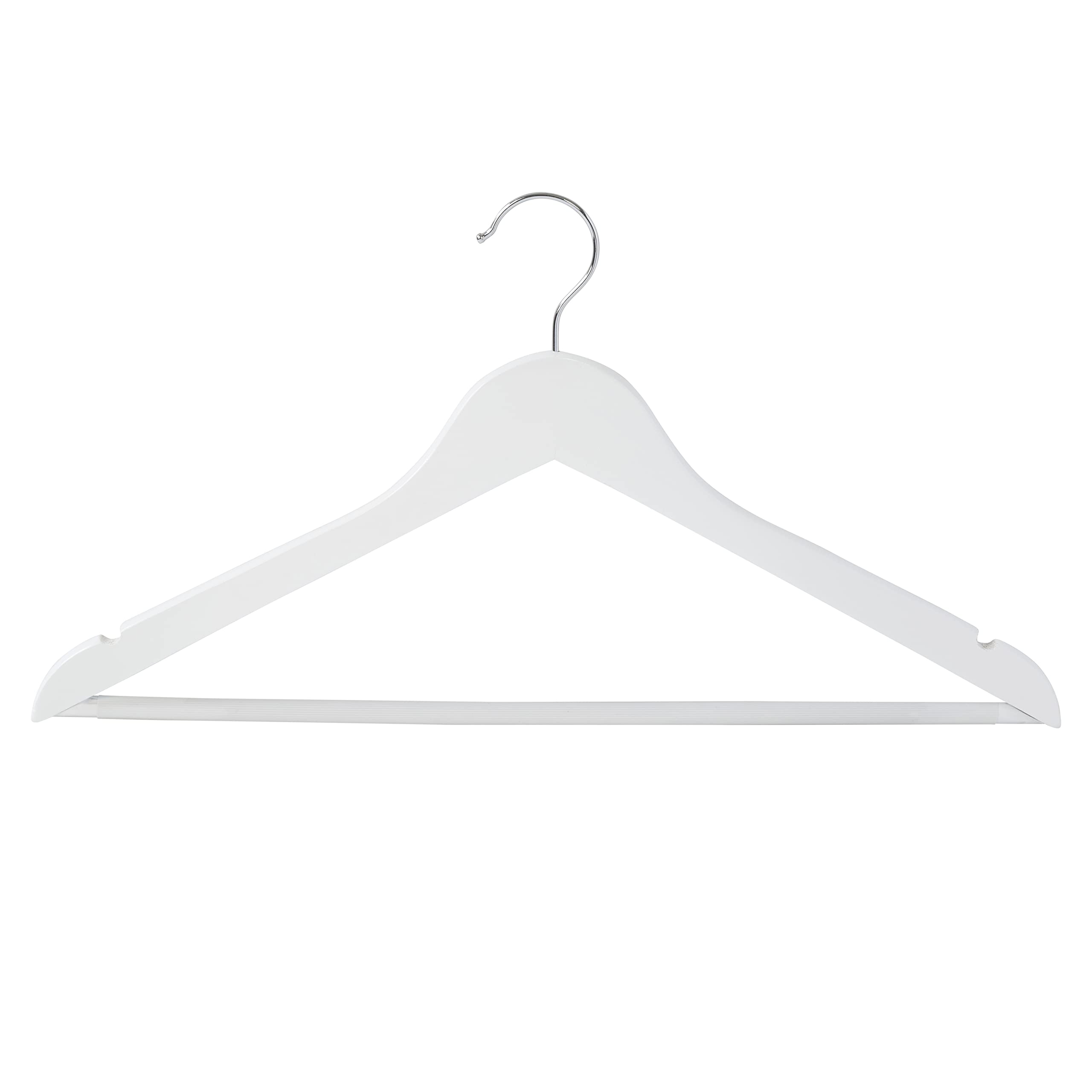 Honey-Can-Do 24-Pack Non-Slip Swivel Hook Wood Hangers, White Hng-09407 White
