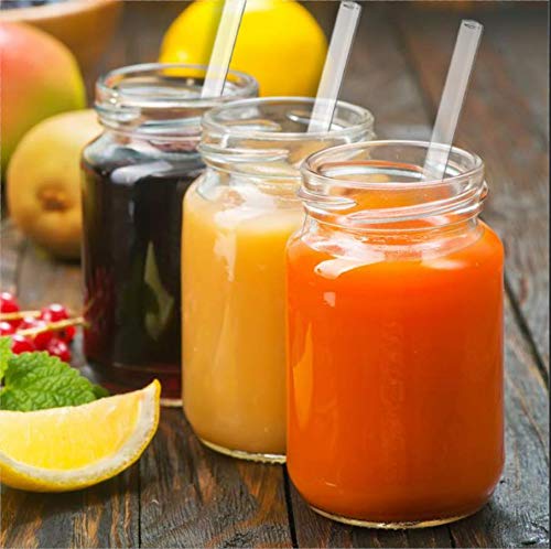 Youngever Reusable Glass Straws Assortment, 9 Inches, Eco Friendly With Brush (16 Pack Clear)