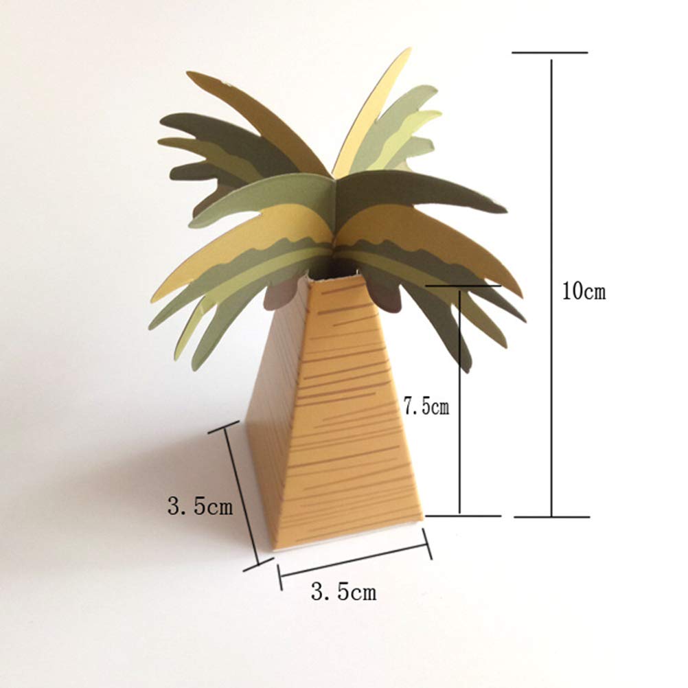 Funzzy 24 Pcs Coconut Palm Tree Candy Box Summer Theme Party Supplies Hawaii Candy Box Candy Wrapper - 3.5X3.5X10Cm