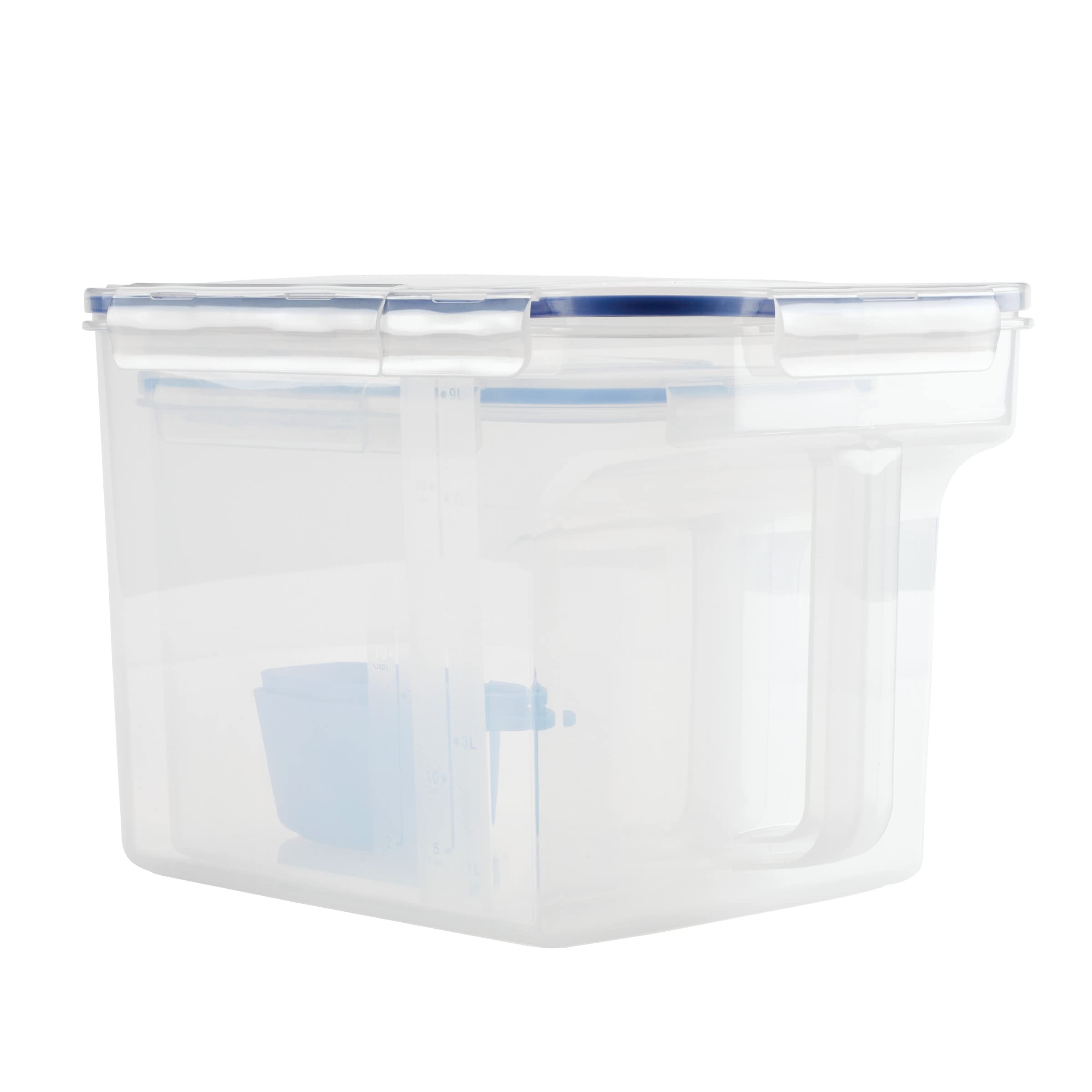 Locknlock Easy Essentials Container And Scoop Food Storage Bin Set, Bpa-Free/Dishwasher Safe, 4 Piece, Clear