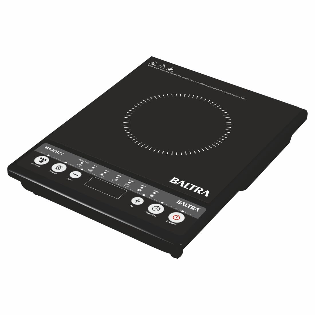 Baltra Majesty Induction Cooktop 1400 W | 7 Versatile Cooking Modes | Cool Touch Surface, Preset Your Timer, Overheat Protection