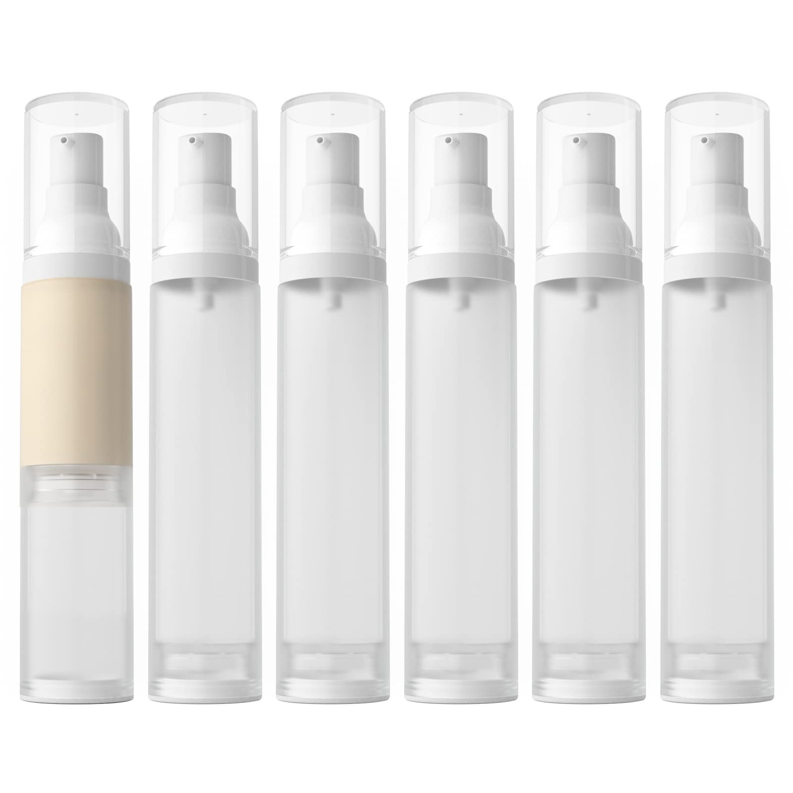 Longway 1.7Oz 50Ml Airless Cosmetic Cream Pump Bottle Travel Size Dispenser Refillable Containers/Foundation Travel Pump Bottle