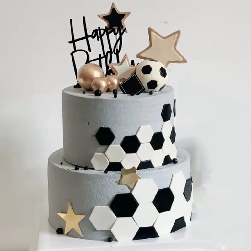 Soccer Ball Cookie Cutter,Hexagon Cookie Cutter,Football Cake Decorations - 4 Sizes Geometric Biscuit Cutters Sandwiches Pastry