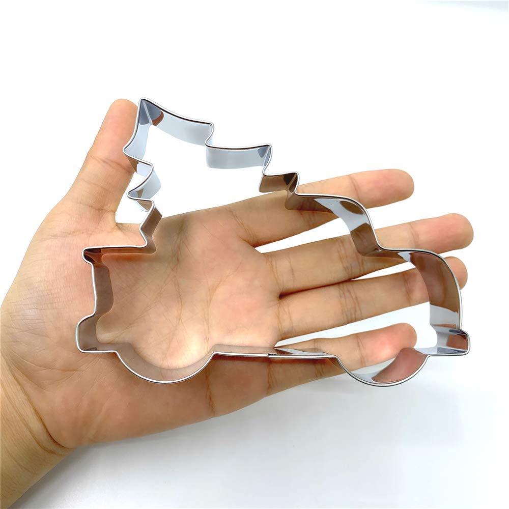 Liliao Pickup Truck With Christmas Tree Cookie Cutter - 4.9 X 3.6 Inches - Stainless Steel