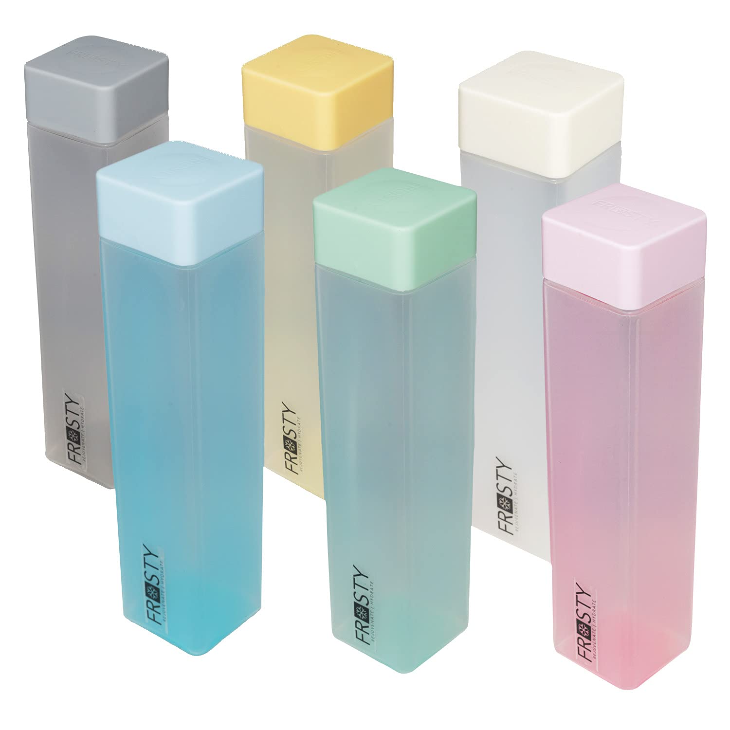 Aquaware 1000Ml Square Water Bottle India'S 1St Frosty Flip Cap Bottle With Handle | Lightweight, Leak-Proof, Reusable Plastic |