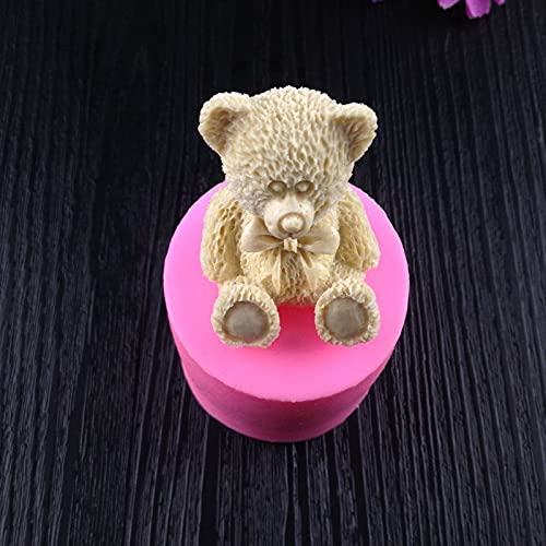 2Pcs 3D Baby Teddy Bear Silicone Molds For Handmade Soap Fondant Candy Making Tools Teddy Bear Chocolate Mold Desserts Ice Cube