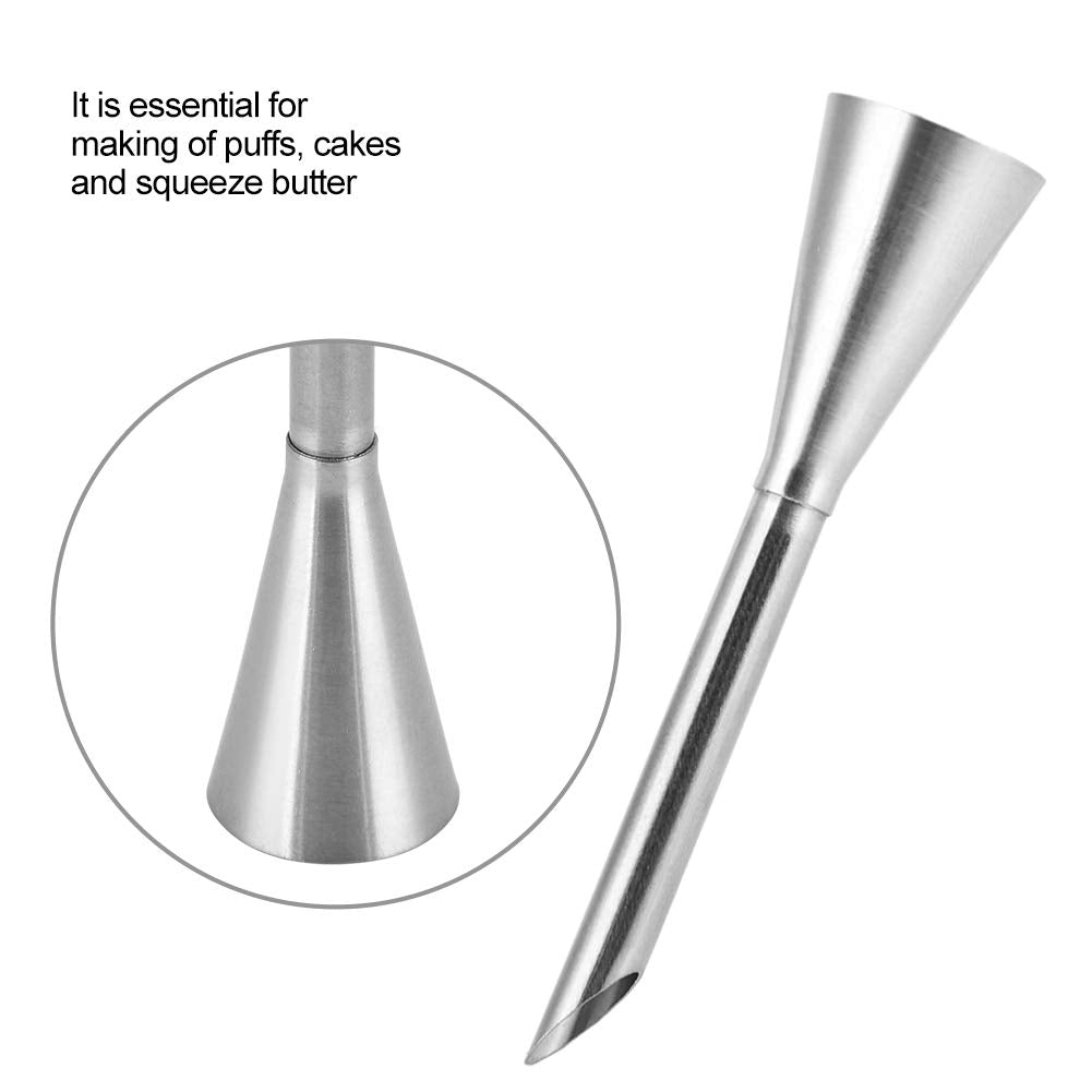Cream Icing Piping Nozzle Tips, Metal Piping Tip Pastry Filler Injector, Stainless Steel Long Puff Nozzle Decor For Filling Donu