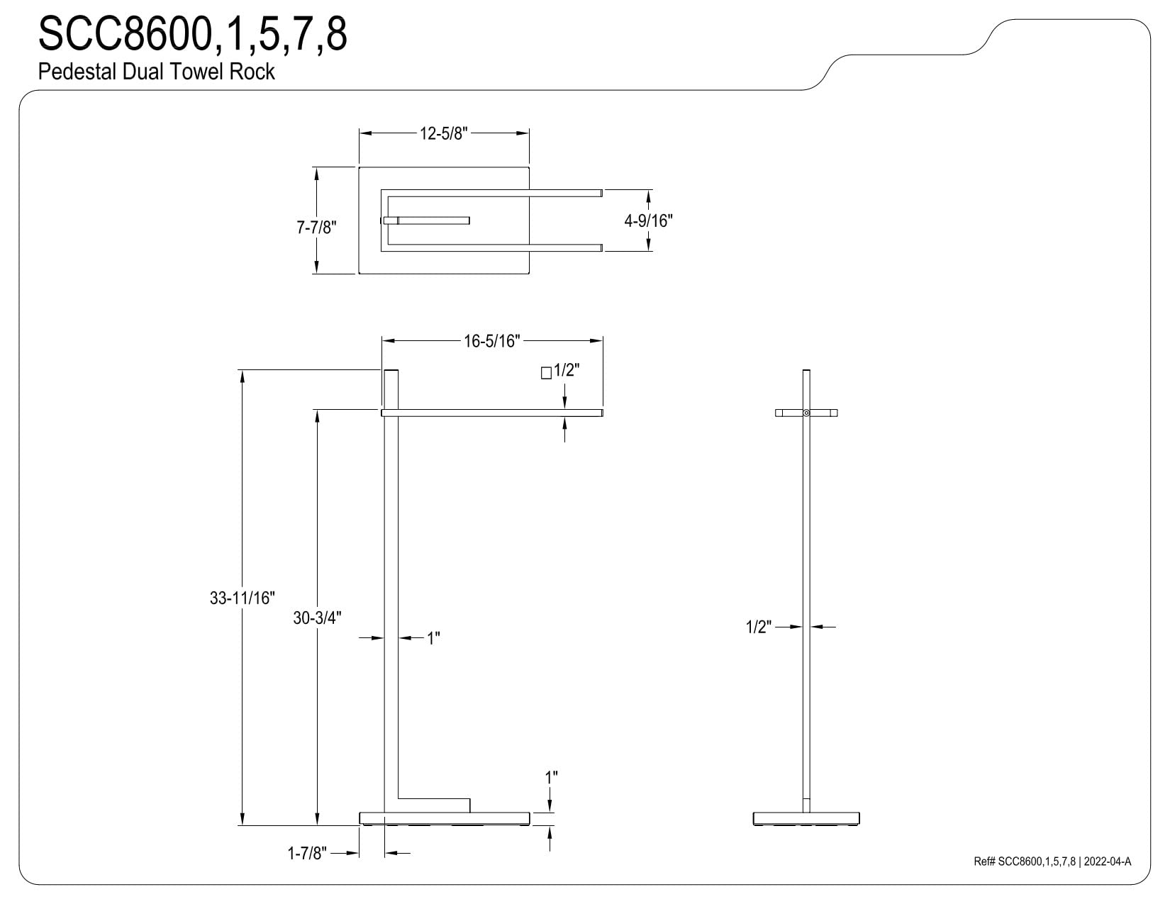Kingston Brass Scc8600 Edenscape Freestanding Dual Towel Rack, Matte Black