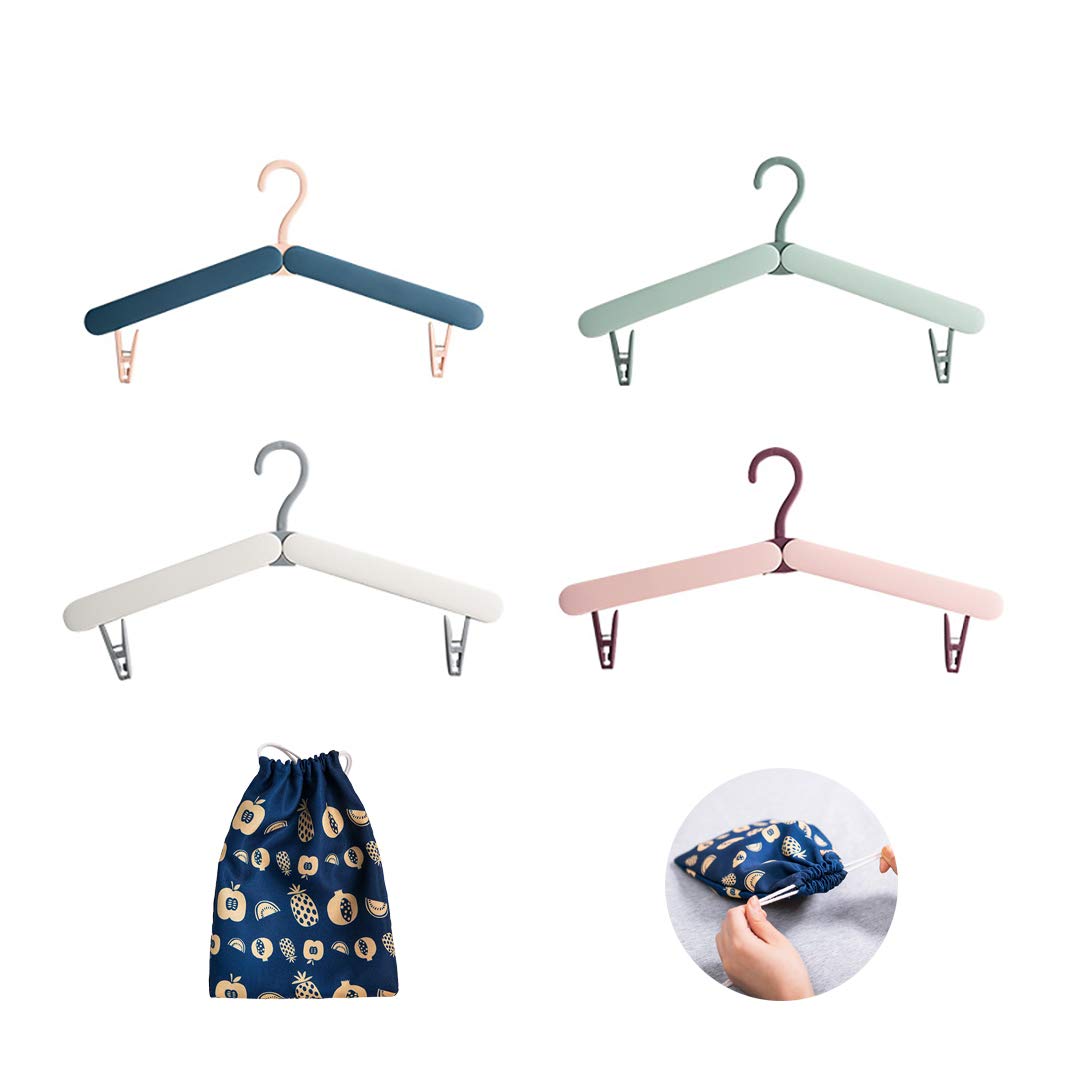 3Go 30Go Portable Folding Travel Hangers (4 Pcs) | Lightweight Clothes Hangers For Travel, Outdoor, And Home Use | Foldable Clot