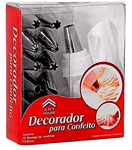 Oramsa Reusable & Washable Frosting Cake Decorating Icing Piping Bag Tips With Set Of 12 Pieces Steel Nozzles