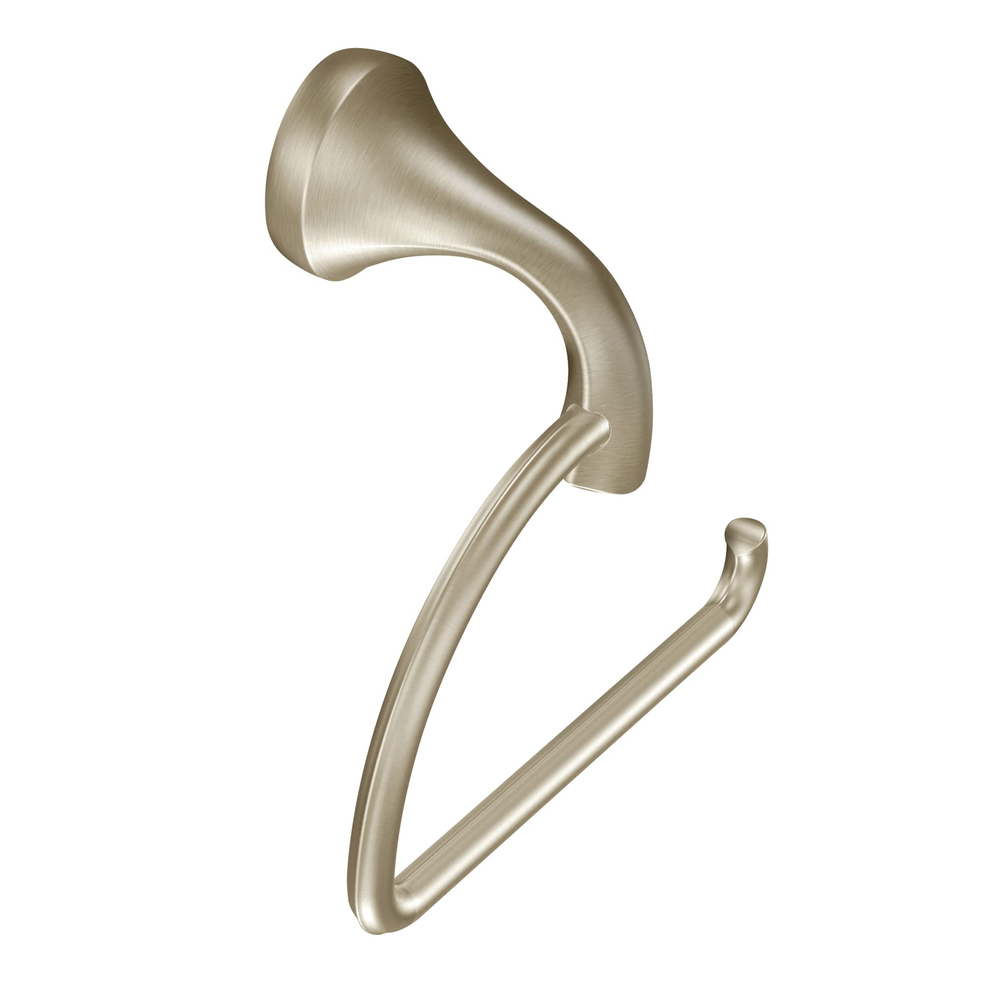 Moen Eva Brushed Nickel European Single Post Toilet Paper Holder, Wall Mounted Toilet Tissue Holder, Yb2808Bn