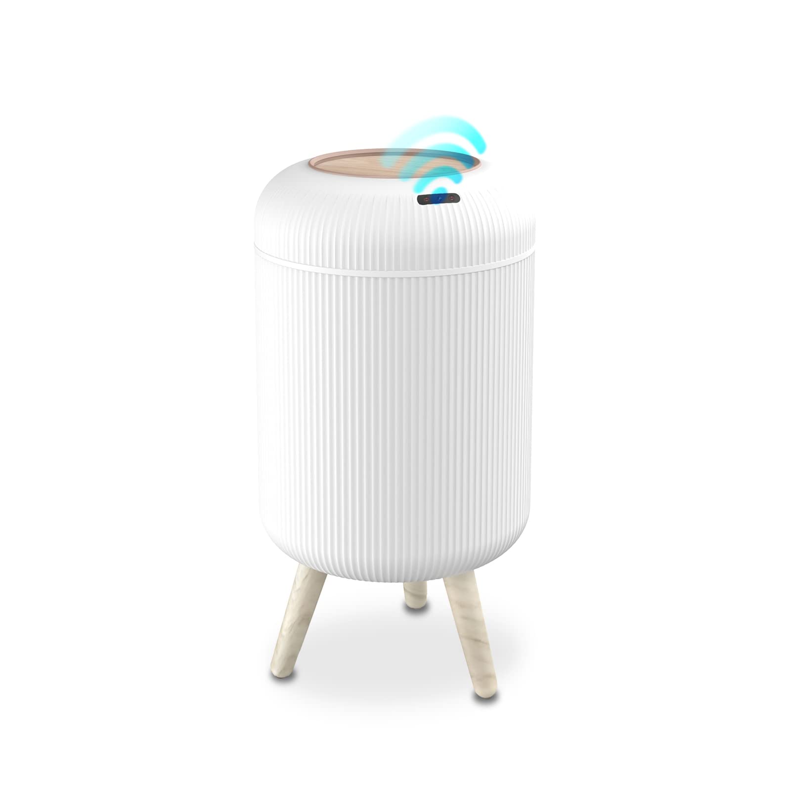 Hitispace Motion Sensor Modern Office Trash Can, Touchless Round Nordic Trash Can, Motion Sensor Waterproof Garbage Can For Bath