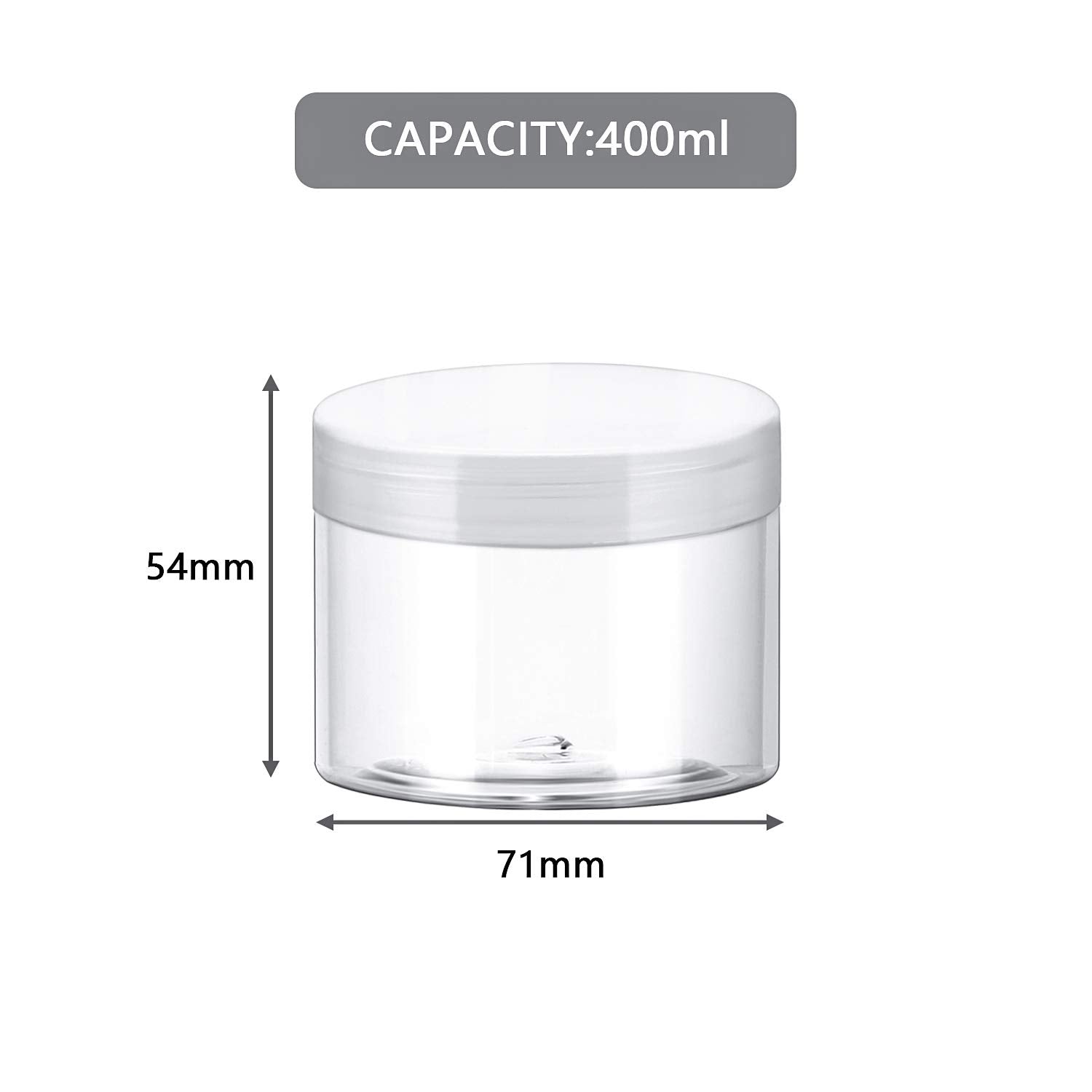 12 Pack Small Plastic Containers With Lids Clear Plastic Favor Storage Jars Wide Mouth For Beauty Products (6 Ounce, Clear)