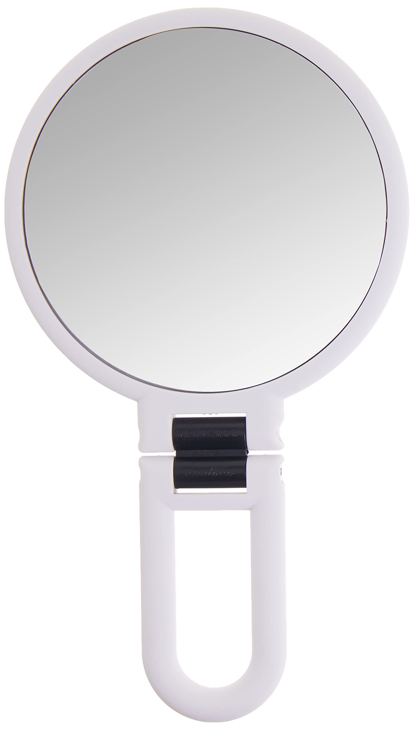 Danielle Soft Touch Hand Held Mirror, White