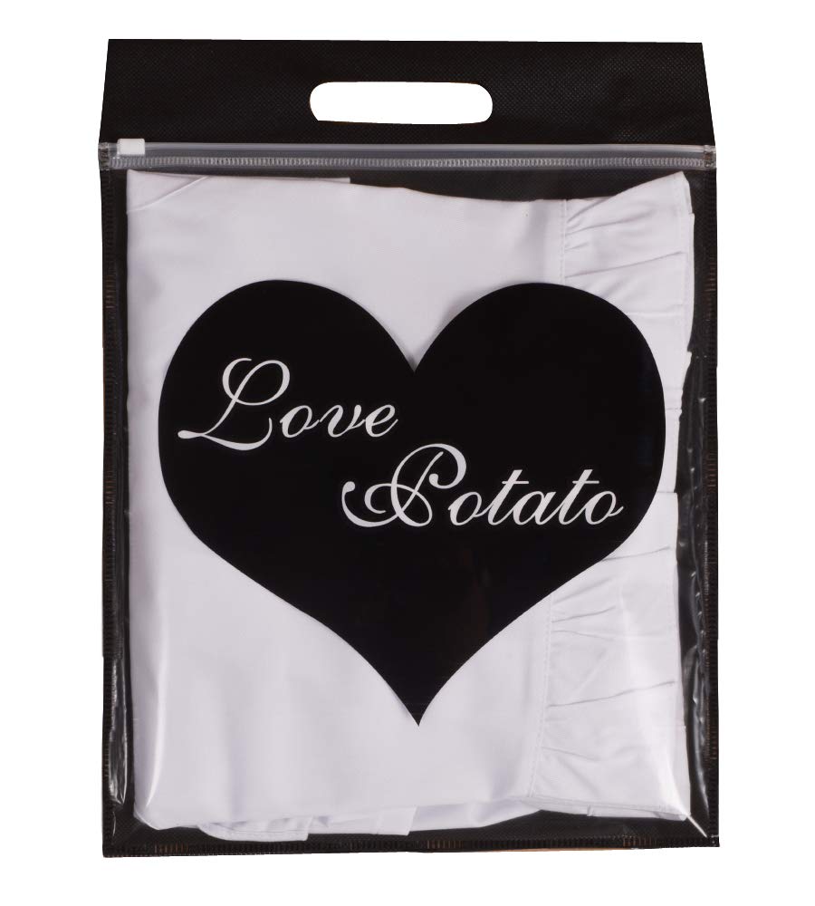 Love Potato Cotton Adjustable Kitchen White Retro Cosplay Maid Apron With Pockets