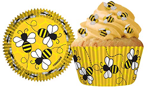 Cupcake Creations 32 Count Standard Cupcake Baking Papers, Honeybees