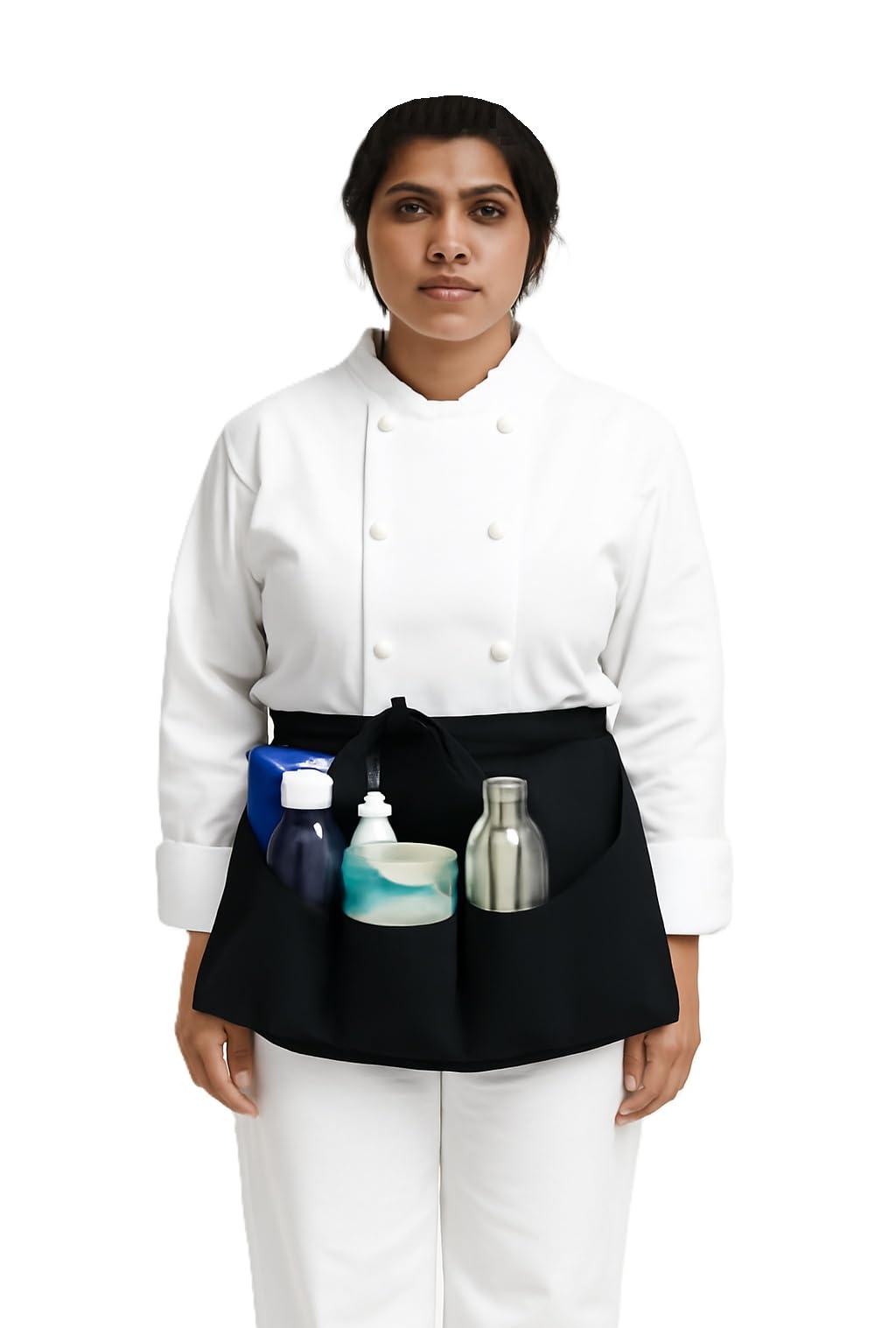 Atabz Waist Apron Cotton Half Apron Kitchen Apron For Waiters & Waitress..