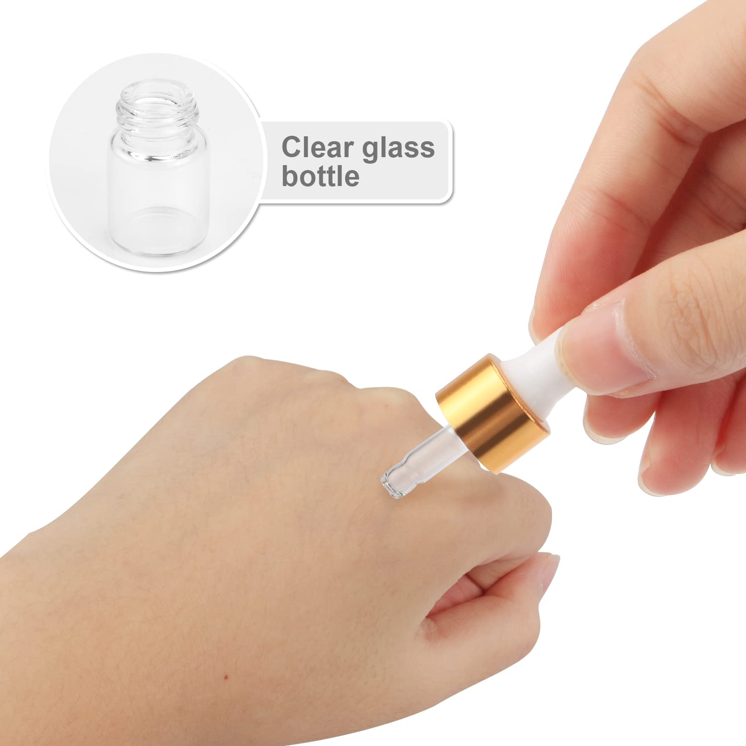 Wresty 2Ml(5/8 Dram) Small Mini 15 Pcs Clear Glass Dropper Bottles Essential Oil Vials Travel Refillable Diy Cosmetic Sample Con