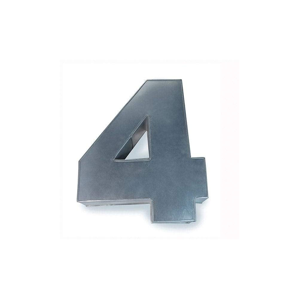 Euro Tins Large Number Four 4 Wedding Birthday Anniversary Baking Cake Pan 14'' X 10'' (4)