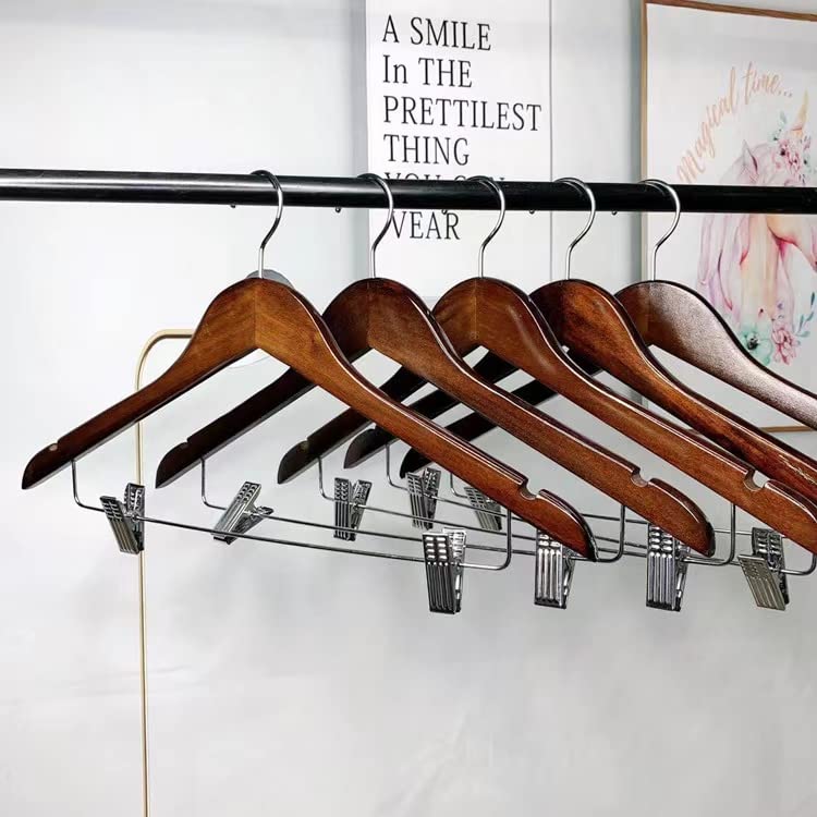 10 Pack Wooden Hangers Suit Hangers Skirts Hangers Coat Hangers With Clips