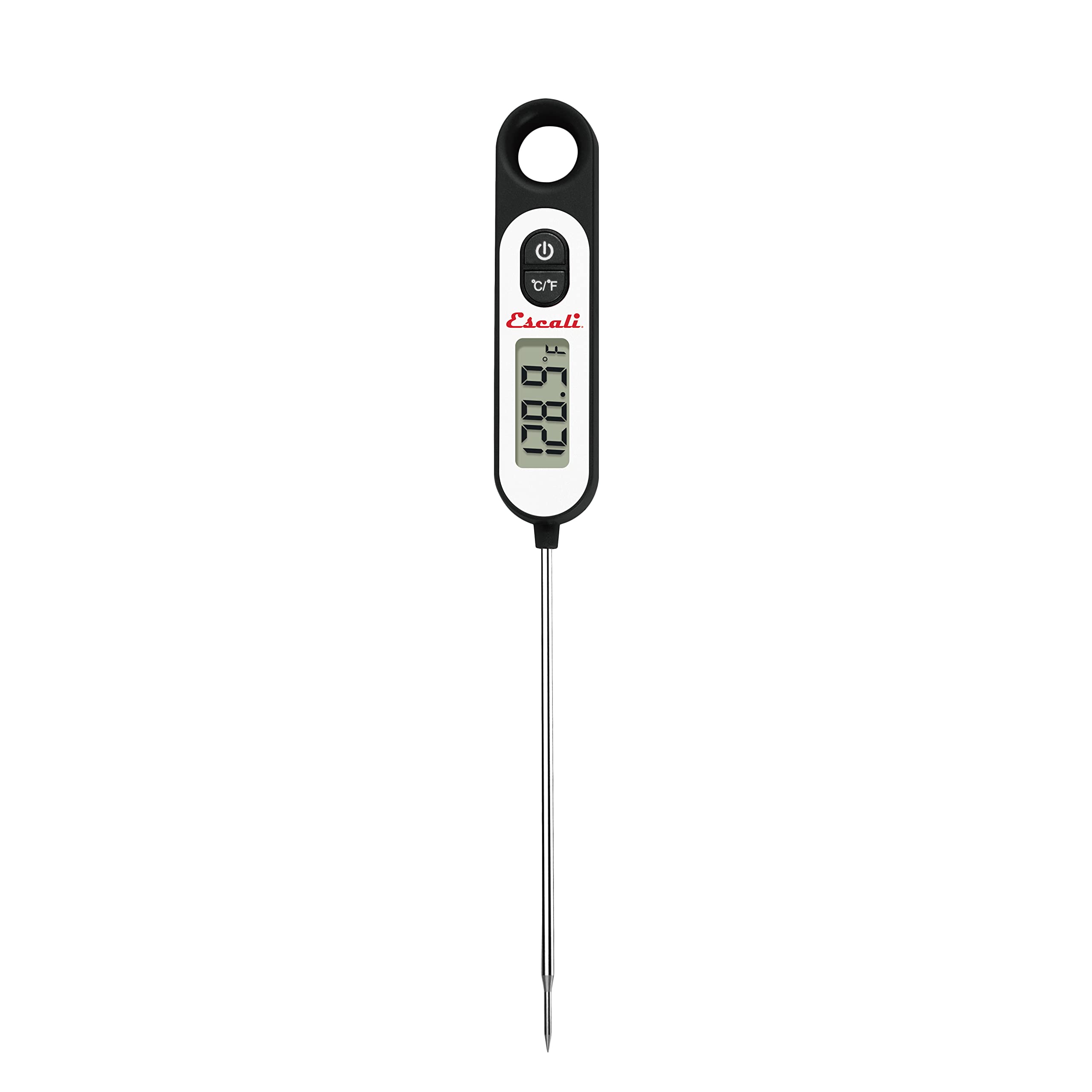 Escali Long Stem Digital Thermometer For Meat, Frying, Cooking, Candy And Kitchen Use, Extra Long 5.6-Inch Probe, Black