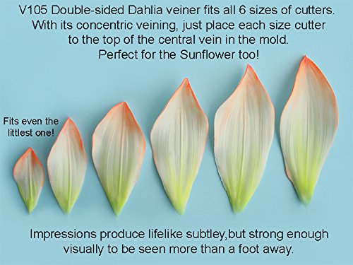 Sunflower And Dahlia Double-Sided Petal Veiner Molds
