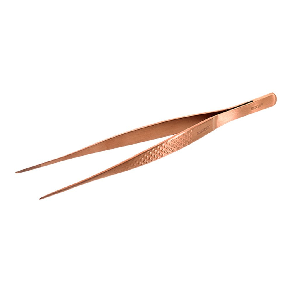 Mercer Culinary 18-8 Stainless Steel Precision Plus Chef Plating Tong, Fine Point, 6-1/8 Inch, Rose Gold