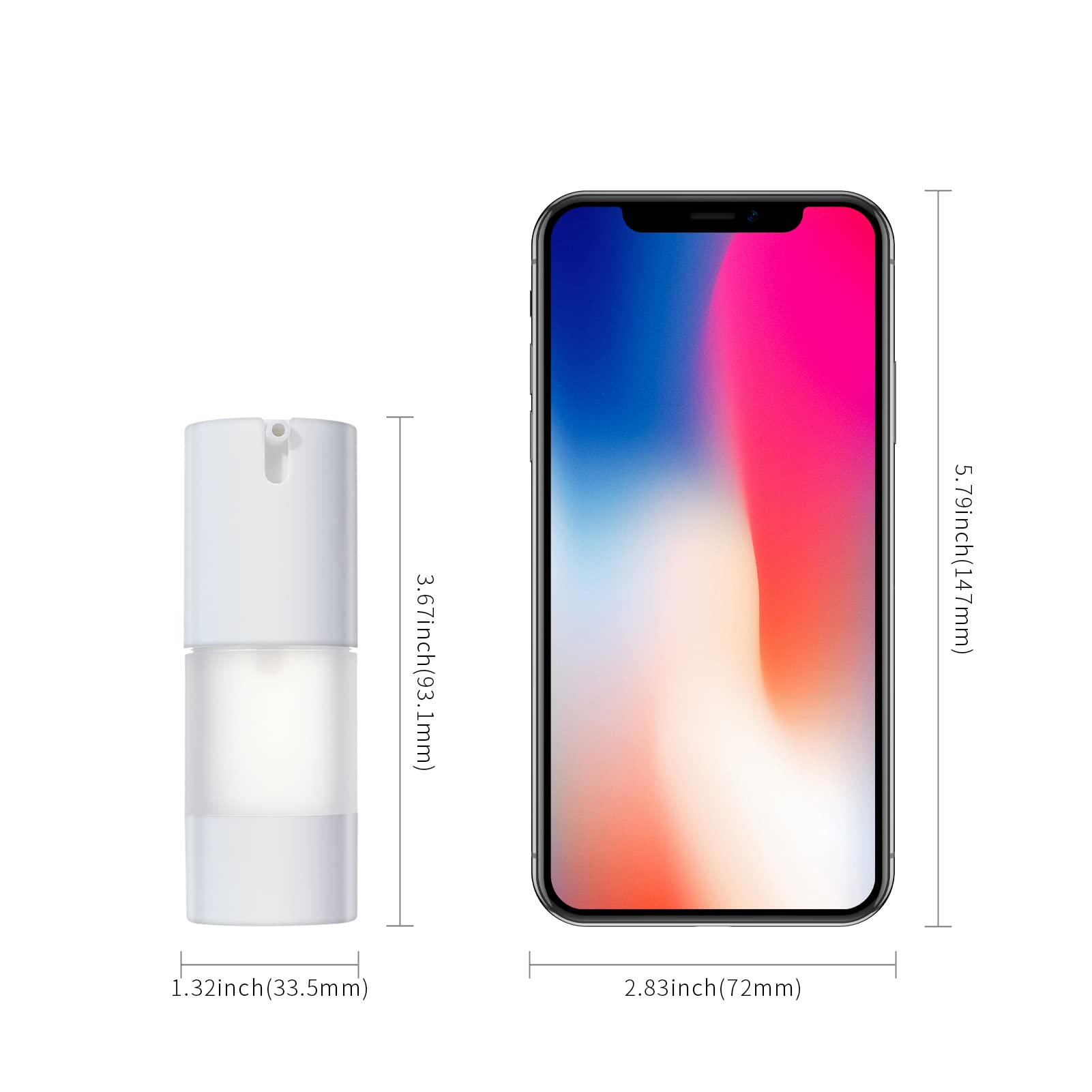 Longway 0.5 Oz 15Ml Airless Pump Bottles,Small Plastic Travel Vacuum Cosmetic Pump Bottles For Lotion And Cream(Pack Of 6, Frost