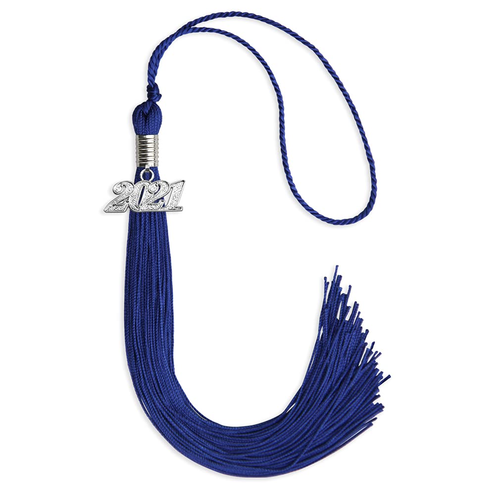 Endea Graduation Single Color Tassel with Silver Date Drop (Royal Blue, 2021)