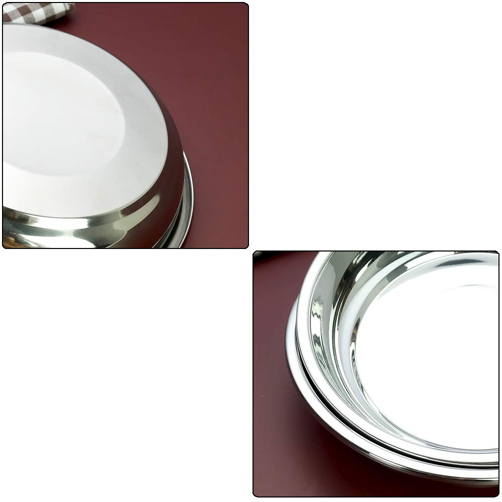 Rinboat Stainless Steel Round Plates, Camping Dinner Plates, 4 Packs, 8.66 Inches
