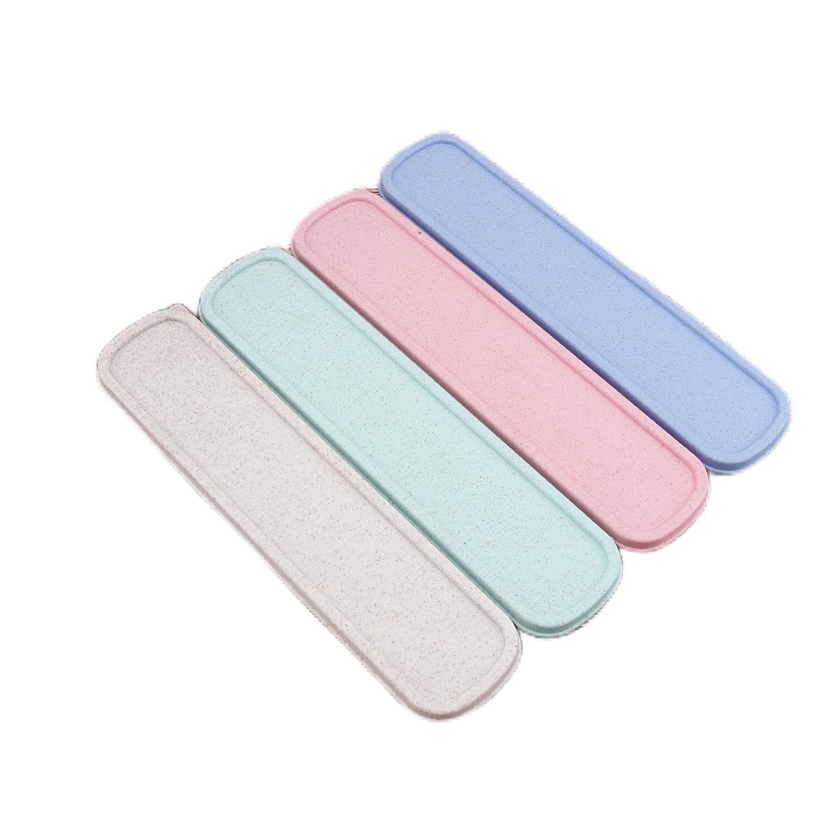 Origlam 1Pcs Portable Flatware Box Travel Tableware Storage Case Box, Utensil Case Flatware Storage Box For Cutlery Kit (Beige)
