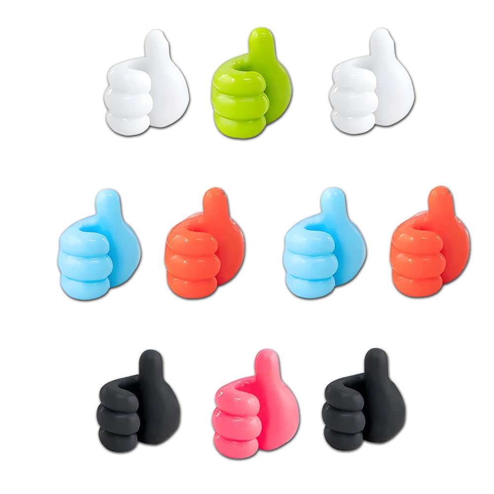 Oblivion Creative Silicone Thumb Wall Hook  Multifunction Cable Organizer, Key Hanger & Desk Wire Management Hooks  Reusable &