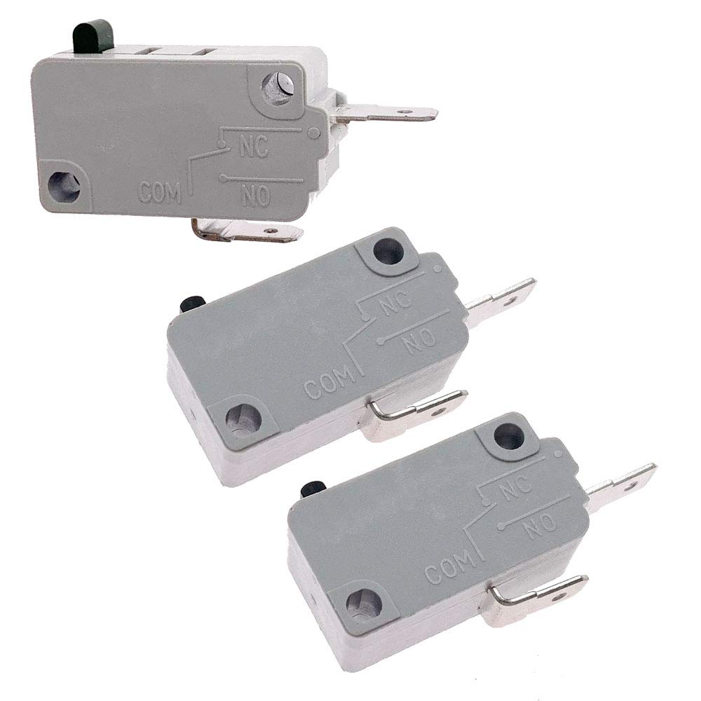 Yoiilnz Kw3A Microwave Oven Door Switch 16A 125/250V Door Interloc(Normally Open & Normally Close) (2 Normally Open And 1 Normal