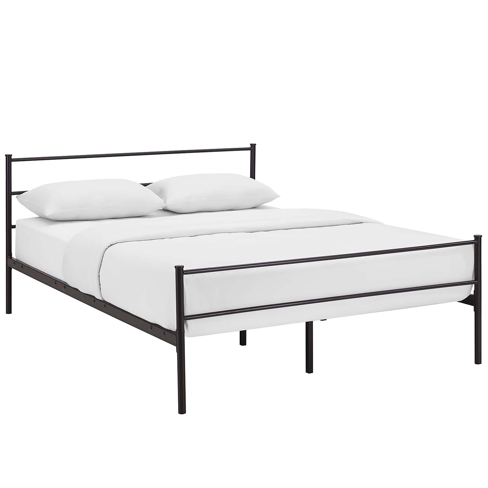 CasaFoyer Alina Platform Full Bed Frame | Rustic Charm | Sturdy Steel Frame | Supports 1323 lbs | No Box Spring Needed | Fits Memory Foam, Spring, Latex, Hybrid Mattresses | Mattress not included