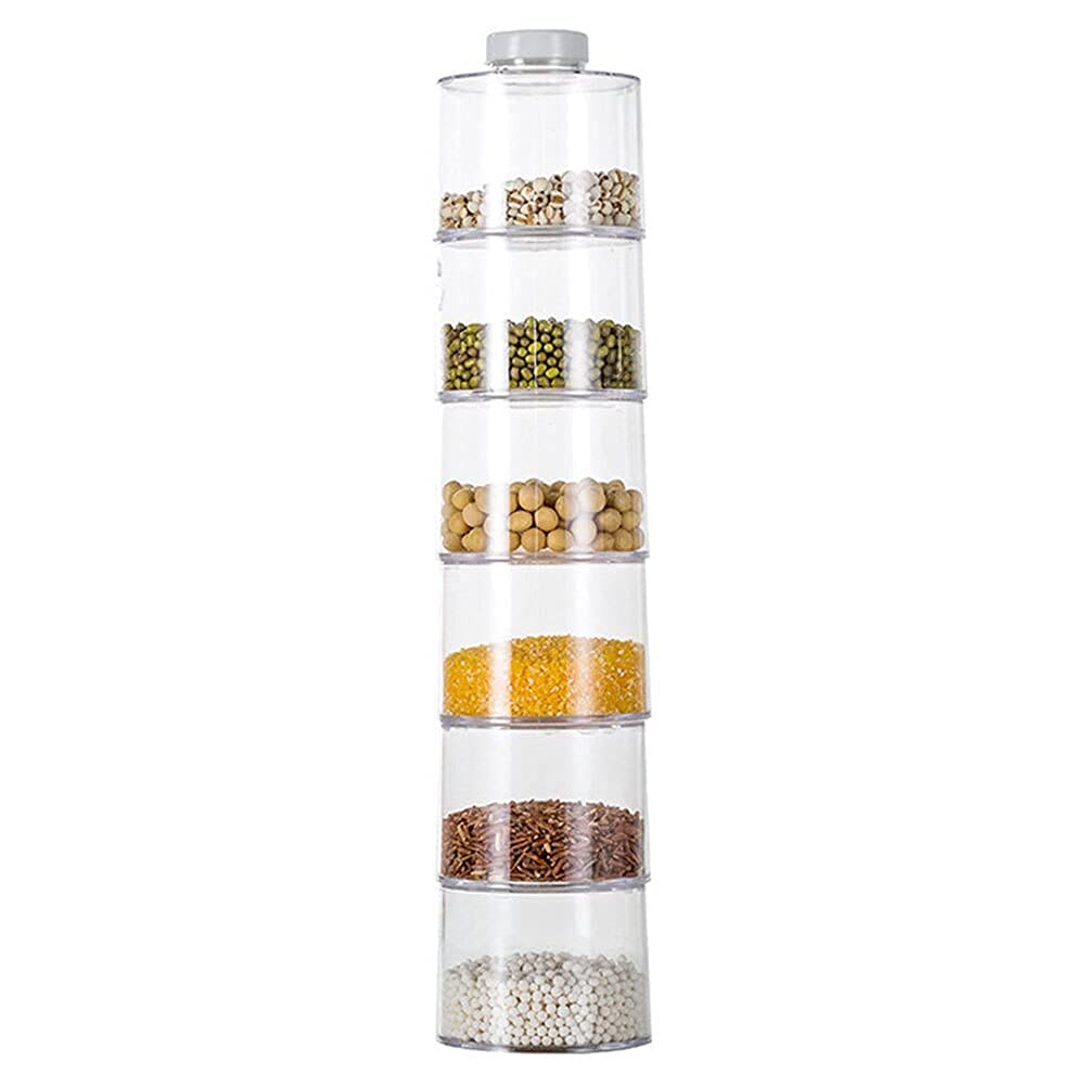 Citaaz 6Piece MultiTier Stackable Food Canisters For Tea, Nuts & More | Kitchen Storage & Organization | Canisters & Jars