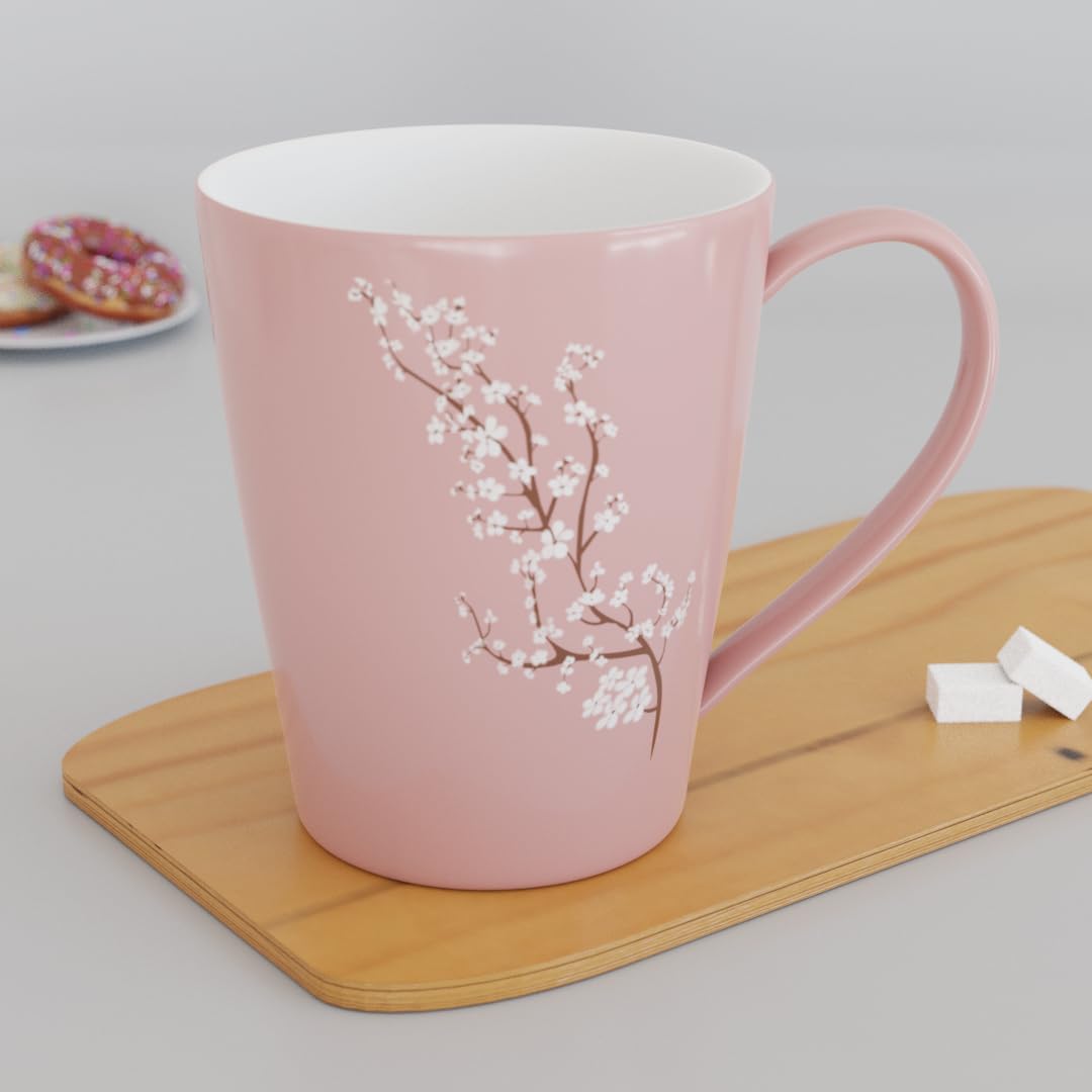 The Earth Store Blossom Pink Coffee Mug Set of 1 Ceramic Mugs to Gift to Best Friend, Tea Mugs, Microwave Safe Coffee Mugs, Cera