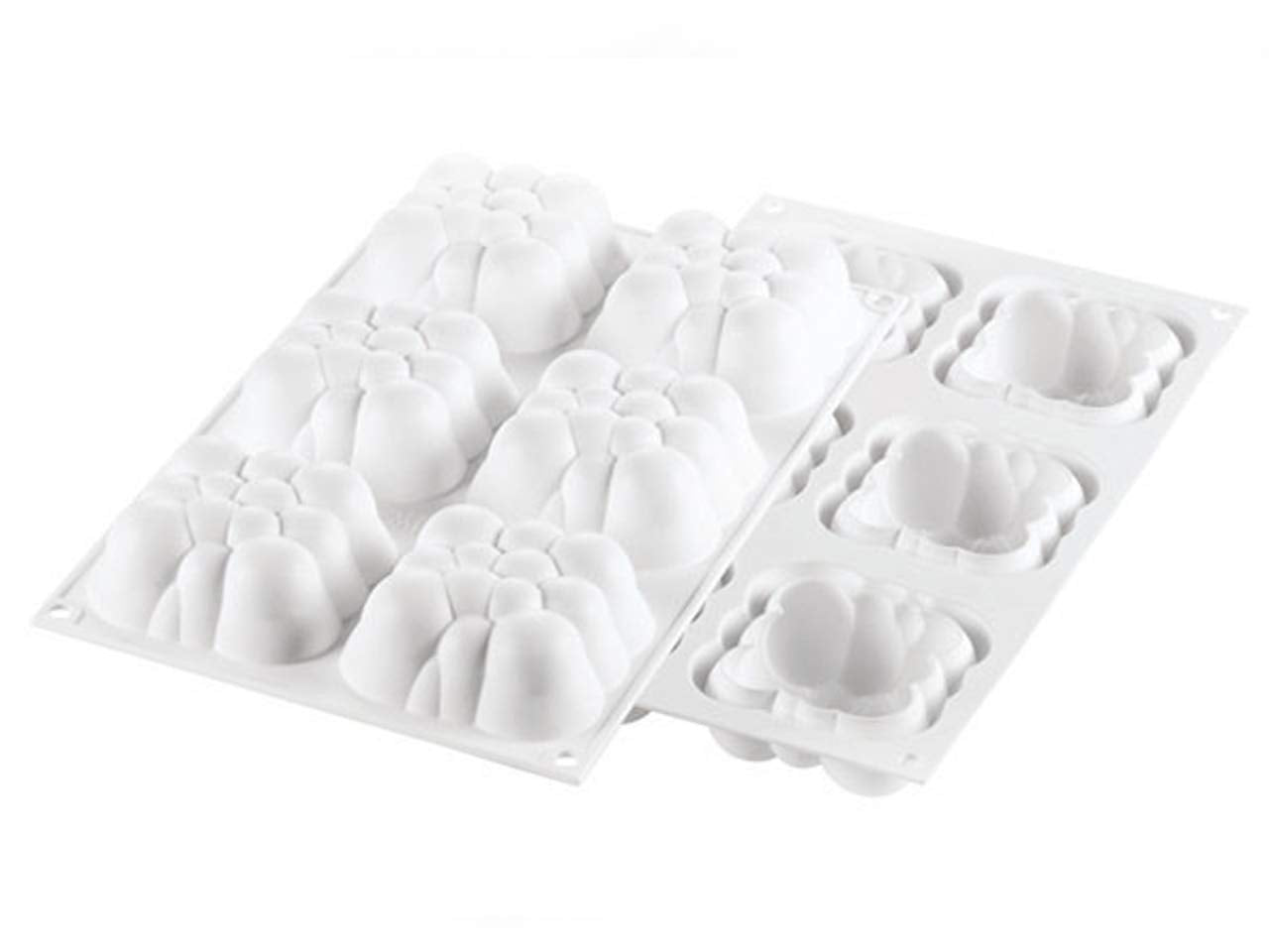 Silikomart Cloud120 Silicone Baking Mold Freezing Mould With 6 Cavities, Each 2.79 Inch X 2.79 Inch X 1.33 Inch High
