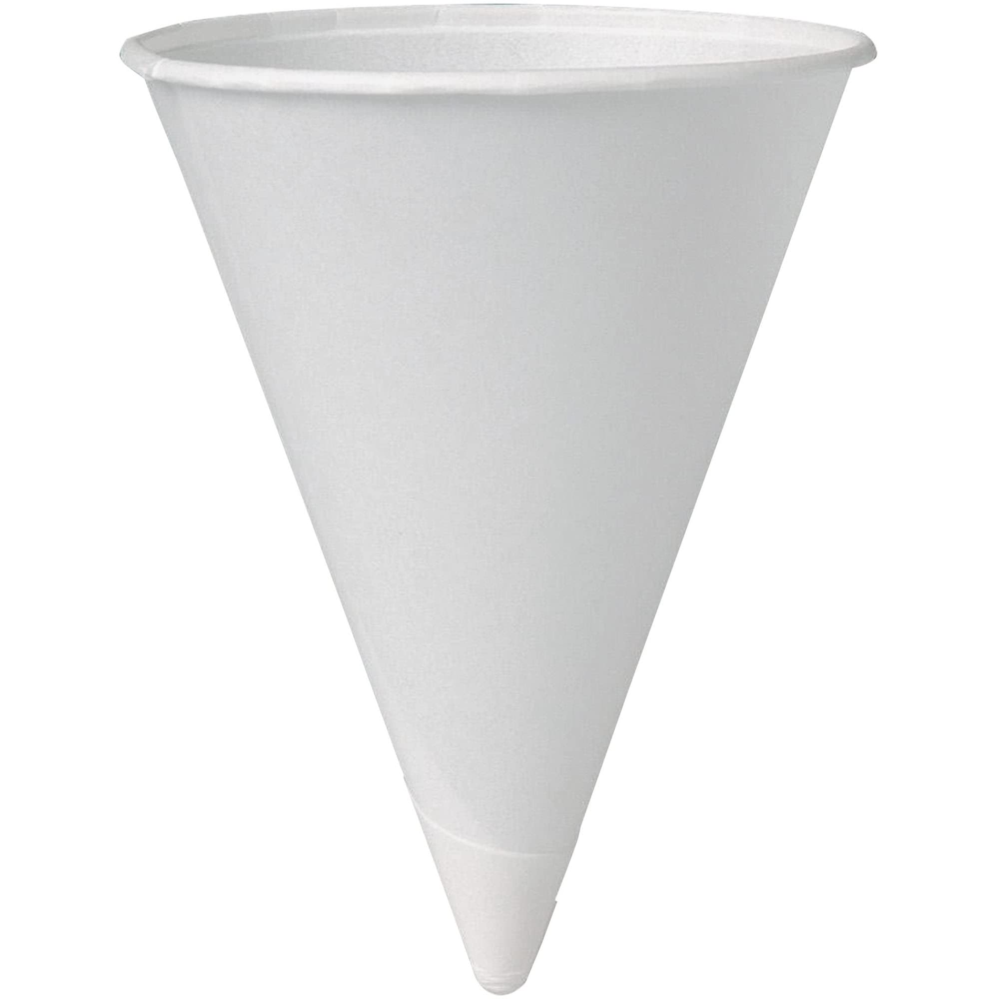 Solo Foodservice Cone Water Cups, Cold, Paper, 4 Oz, White, 200/Bag, 25 Bags/Carton