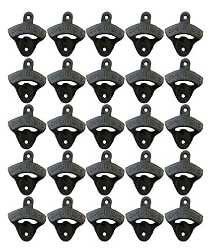 100 Cast Iron Wall Mounted Rustic Vintage Style Bottle Openers Open Here