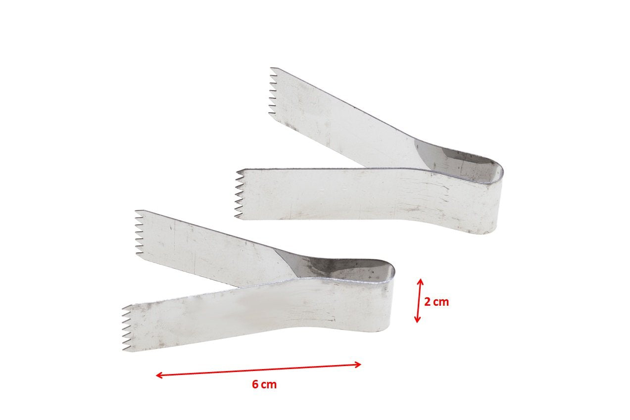 Tredoni 2Pcs | 2.4'' Pastry Tongs - Maamul Cookie Maker & Service - Dough Scraper Press, Stainless Steel