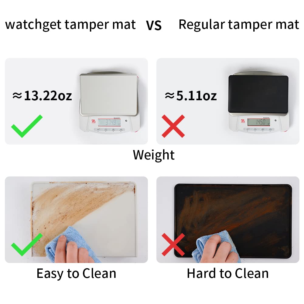 watchget Tamping Mat  Espresso Coffee Tamper Mat  Grey Silicone Food Grade Pad  Dustproof  Coffee Tamp Station  Espresso Accessory  Waterproof and Heat Resistant (8inX6in)