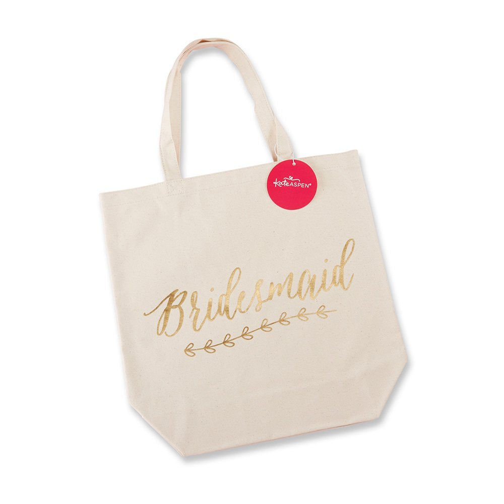Kate Aspen Gold Foil Bridesmaid Canvas Tote