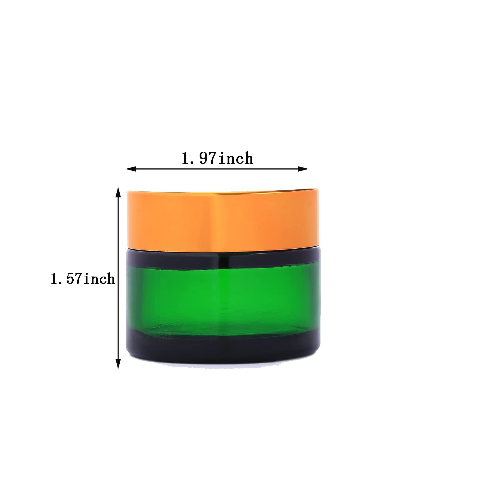 Over News 4Pcs 1 Oz Glass Container Jars With Lids, Small Empty Cosmetic Round Jar For Cream, Lotion (Green)