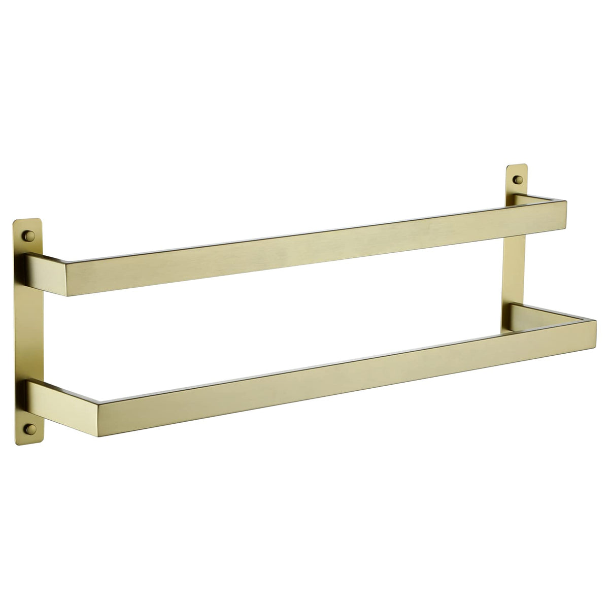 Kokosiri Bath Towel Bars 20-Inch Bathroom 2-Tiers Ladder Brushed Gold Towel Rails Towel Holders Wall Mounted Towels Shelves Rack